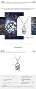 Macro-opname van 1,78 ct moissanite hanger gezet in 925 zilveren vierklauwige zetting