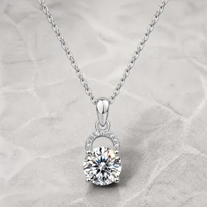 925 Sterlingsilber Moissanit Anhänger Ohne Kette Rundschliff Funkelnde Labor Diamant Anhänger Für Damen Hochzeit Schmuck