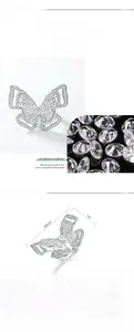 Detailed view of S925 sterling silver butterfly ring with high carbon diamond inlay
