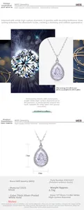 Makroaufnahme des 12,88ct birnenförmigen Diamantanhängers aus S925-Sterlingsilber