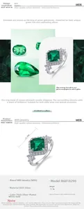 Detailed view of S925 silver ring featuring square lab emerald and pink side stones