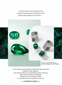 Details von Smaragdschliff-Ohrringen aus S925 Silber mit grünen Steinen und Zirkonia-Besatz