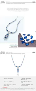 Macro detail of S925 silver necklace featuring sparkling 3x5mm blue spinel gemstones