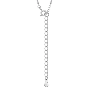 S925 sterling silver extension chain with spring clasp and hallmark droplet pendant