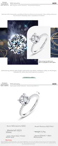 Details zum 1,86ct Moissanit-Ring aus S925 Silber mit klassischer Sechs-Klauen-Fassung