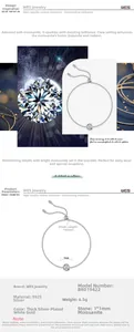 Dettaglio del bracciale in argento S925 con moissanite e chiusura a scorrimento regolabile