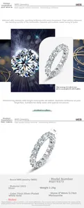 Macro-opname van S925 zilveren ring met 3,74ct moissaniet stenen in een klauwzetting
