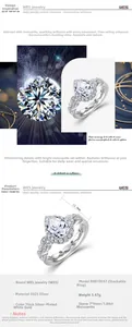 Macro detail of pear-cut 1.84ct moissanite ring with S925 silver micro-pave setting