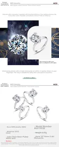 Details eines 3,4ct Moissanit-Rings aus S925 Sterlingsilber mit einer klassischen 6-Krallen-Fassung