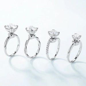 Auswechselbare S925 Silber Moissanit Ringe Set mit vier verschiedenen Luxus Braut Designs