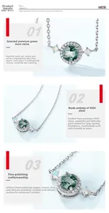 Dettaglio della collana in argento S925 con agata muschiata verde e opale lucido