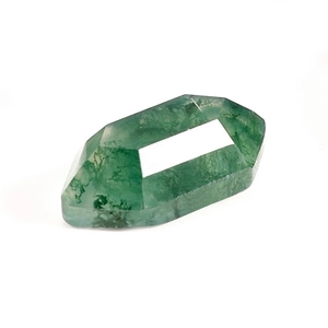 Natuurlijke Mosagaat Zeshoek Gefacetteerde Losse Edelsteen Groen Mospatroon Geometrische Gepolijste Steen Voor Sieraden Maken