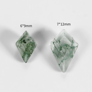Agate mousse naturelle en forme de cerf-volant, tailles 6x9mm et 7x12mm, pierres taillées