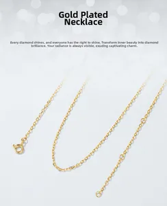 Macro shot of 18k gold plated sterling silver cable chain with adjustable spring clasp