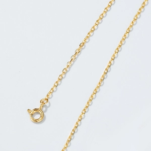 Adjustable S925 sterling silver cable chain necklace in gold finish with spring ring clasp