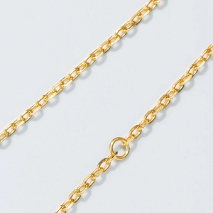 Adjustable S925 sterling silver gold plated cable chain necklace with lobster clasp detail