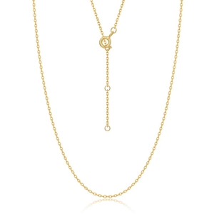 Adjustable S925 sterling silver necklace with gold plating and spring clasp closure