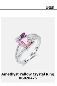 Macro view of rectangular ametrine ring with silver coral-branch side details