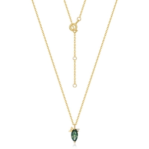 Natural agate marquise pendant with gold butterfly and S925 silver necklace for women