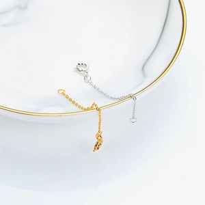 S925 sterling silver extension chain with spring clasp in gold and silver finishes