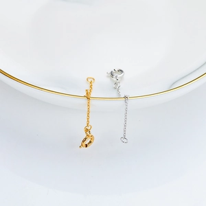 S925 sterling silver extension chains in gold and silver finish with spring ring clasps