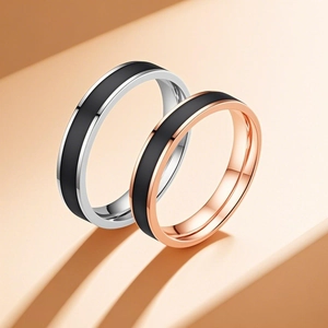 Minimalist Stainless Steel Ring For Women Contrast Color Enamel Band Ring Fashion Gold Silver Color Finger Ring Jewelry