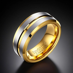 Minimalist Stainless Steel Brushed Ring For Men Women Personalized Gold Blue Plated Band Niche Design Fashion Jewelry