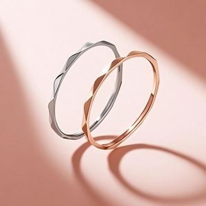Bague Ouverte en Acier Inoxydable Minimaliste Forme Losange pour Femmes Luxe Géométrique Bague Fine Bijoux