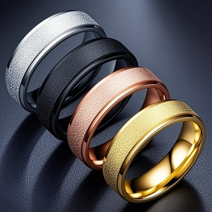 Anello a Fascia Smerigliato in Acciaio Inossidabile Minimalista per Donna Uomo Anello da Dito Opaco Lucido di Alta Qualità Accessorio per Gioielli di Moda