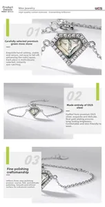 Detail of S925 silver bracelet with moss agate and sparkling cubic zirconia stones