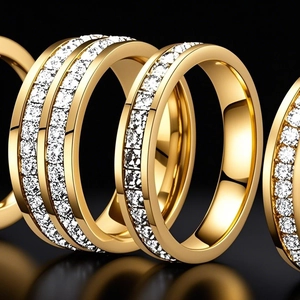 Anillo de Eternidad de Acero Inoxidable con Strass para Mujer Banda Geométrica Oro Plata Oro Rosa Joyería de Moda Regalo Boda