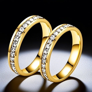 Women's Titanium Steel Eternity Ring Rhinestone Inlaid Minimalist Luxury Geometric Band Ring For Wedding Party Jewelry Gift