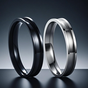 Bague Rainurée Minimaliste en Acier Titane pour Hommes Femmes Unisexe Bijoux de Mode Inaltérables Bague Simple Cadeau