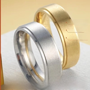 Minimalist gold and silver stainless steel rings with vacuum plating and matte finish