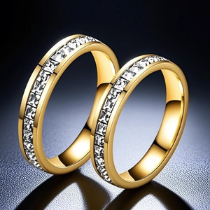 Titanium Steel Zirconia Eternity Ring For Women Luxury Square Row Diamond Minimalist Stainless Steel Band Ring Party Jewelry