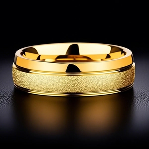 Anello in Acciaio Inossidabile Minimalista Texture Opaca Sabbiata Fede Nuziale Bordo Lucidato Anello Coppia Oro Colore Acciaio
