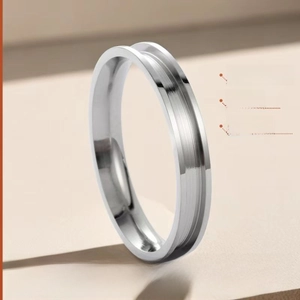 Close-up of vacuum plated stainless steel ring showing its waterproof finish