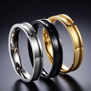 Minimalist Titanium Steel Grooved Band Ring For DIY Inlay Polished Finger Jewelry For Men And Women Fashion Jewelry Gift