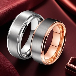 Titanium Steel Men's Ring Brushed Two-Tone Patchwork Minimalist Hip Hop Ring Polished Interior Comfort Fit Band Jewelry For Daily Wedding Gift