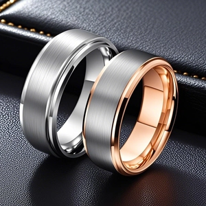 Brushed Titanium Steel Ring For Men Two Tone Polished Minimalist Hip Hop Style Stainless Steel Wedding Band Jewelry Finger Ring