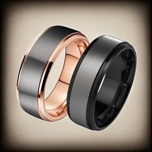 Titanium Steel Brushed Two Tone Ring For Men Women High End Style Stainless Steel Hip Hop Minimalist Jewelry Finger Ring