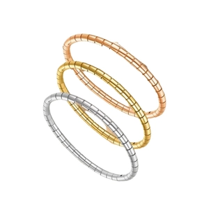 Three-piece titanium steel tubogas bracelets in silver, gold and rose gold