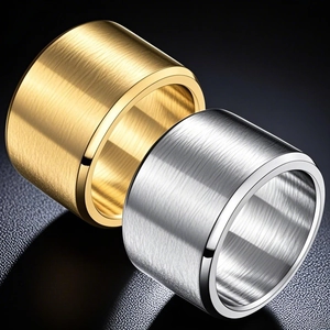 Men Titanium Steel Ring Minimalist Brushed Finish Band Hip Hop Punk Style Gold Silver Black Stainless Steel Finger Ring Jewelry