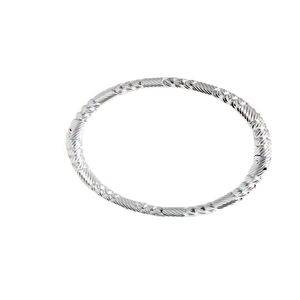 Minimalistisches Silber-Armband aus Titanstahl mit dreifachem Perlen- und Seildesign