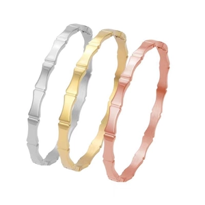 Bambus-Armreifen aus Edelstahl in den Ausführungen Silber, Gold und Roségold