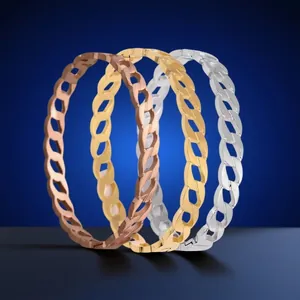 Fashion Titanium Steel Hollow Chain Bracelet For Women Gold Silver Rose Gold Cuban Link Bangle Jewelry Non-Fading Gift