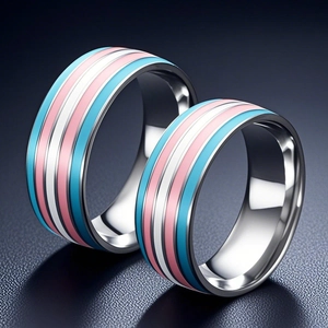 Titanium Steel Rainbow Stripes Ring For Men Women Vintage Personalized Niche Light Luxury Colorfast Band Ring Fashion Jewelry Gift