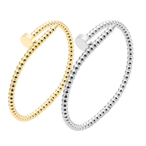 Bracciali a chiodo con perle in acciaio inossidabile placcato oro e argento
