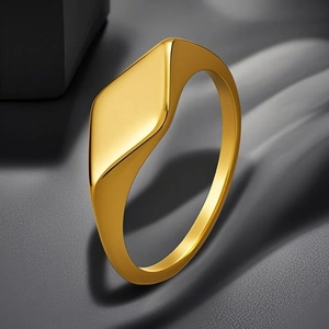 Chevalière Minimaliste en Acier Inoxydable Hommes Femmes Poli Géométrique Cœur Carré Ovale Couleur Or Argent Noir Bague en Acier au Titane Bijoux Quotidien