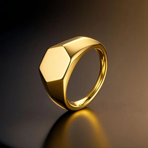 Punk Stainless Steel Signet Ring For Men Women Personalized Geometric Hexagon Square Heart Titanium Steel Polished Punk Jewelry Finger Ring Gift